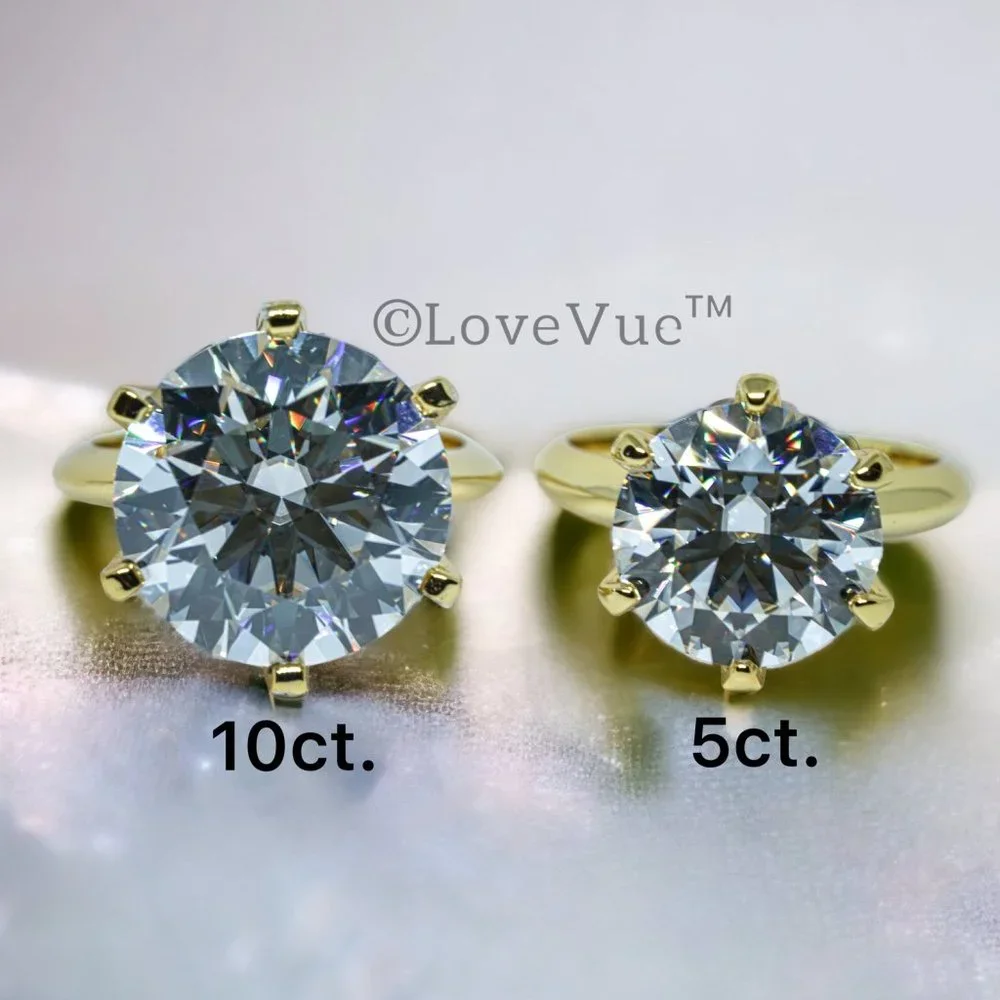 Certified 10ct. t.w. Diamond Large Brilliant Solitaire Gold Engagement Ring - Picture 7 of 17